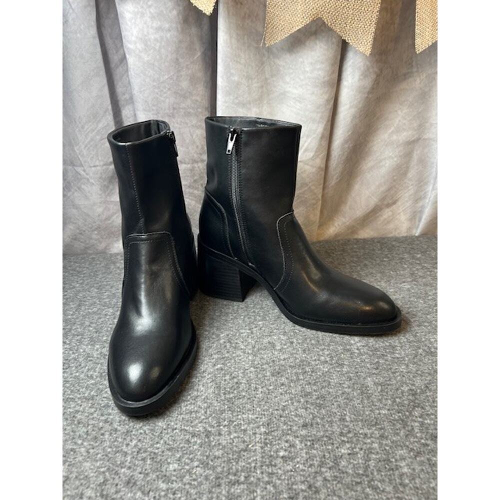 Steve Madden Phillie Block Heel Leather Ankle Boot Women’s Size 9.5 - Picture 6 of 10